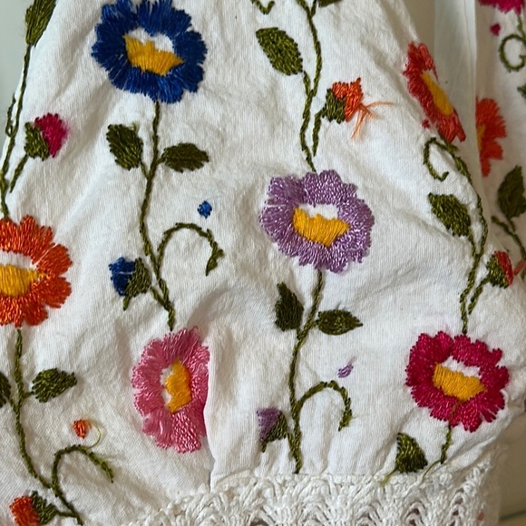 VINTAGE | Halter Mexican Vintage Cotton Gauze Embroidered Dress - Picture 3 of 16